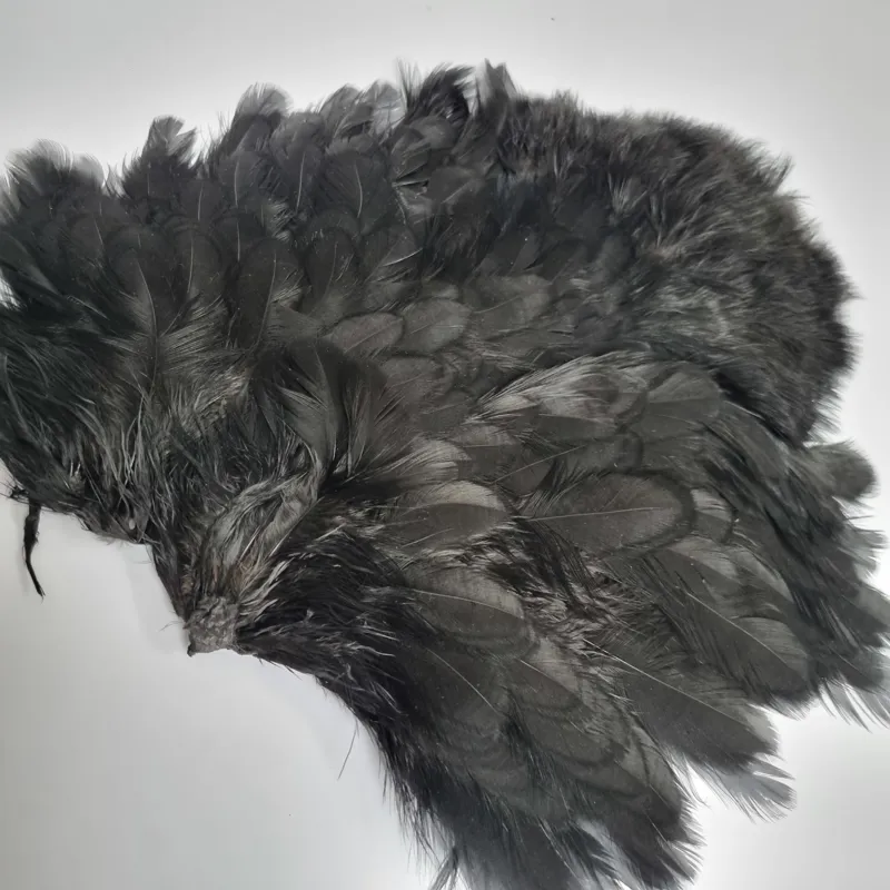 Whiting Coq de Leon Hen Soft Hackle with Chickabou in Dyed Black-2